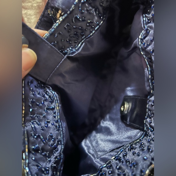 Viral Beaded Made in India Blue Rhinestone Fringe Bag - NEW WITH TAGS - Picture 7 of 7